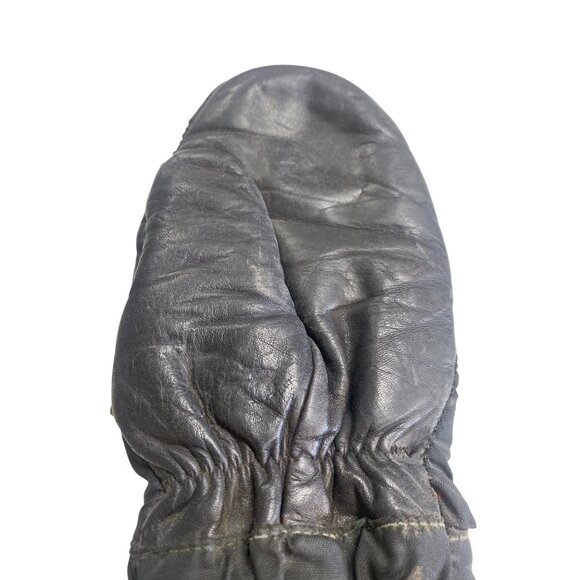 Vintage Black Leather Snowmobile Mittens Small - Picture 5 of 5